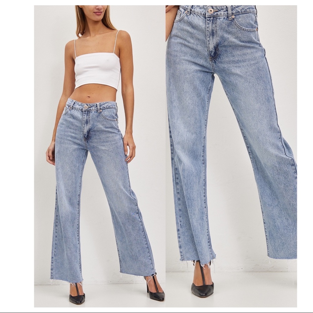 21 From PARIS France! Most Favorite Raw Hem Wide Leg Jeans